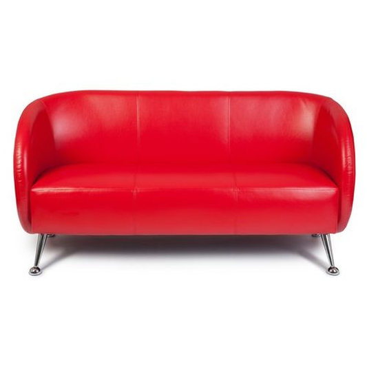 B-grade Hjh Office Lounge Sofa Club Sofa 3 Seater Faux Leather Red Seat Cushion