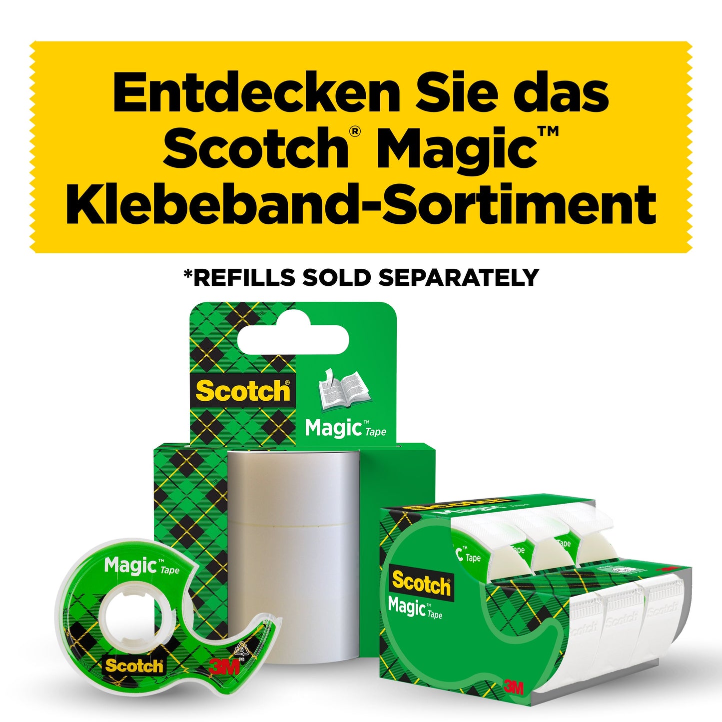 Scotch® Magic™ Unsichtbares Klebeband, Nachfüllpackung, 1 Rolle, 19 mm x 25 m | Packung (1 Stück)