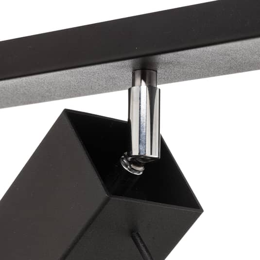 B-grade Euluna ceiling spotlight, ceiling lamp, light, Square, black, six-light, linear