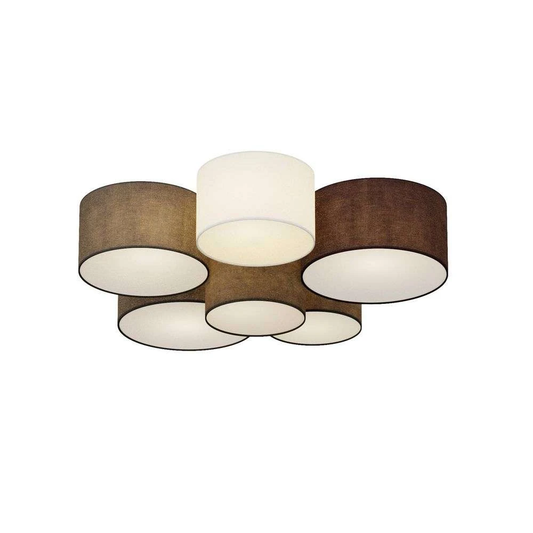B-grade Lindby Laurenz ceiling lamp, 6-light, E27, grey/brown