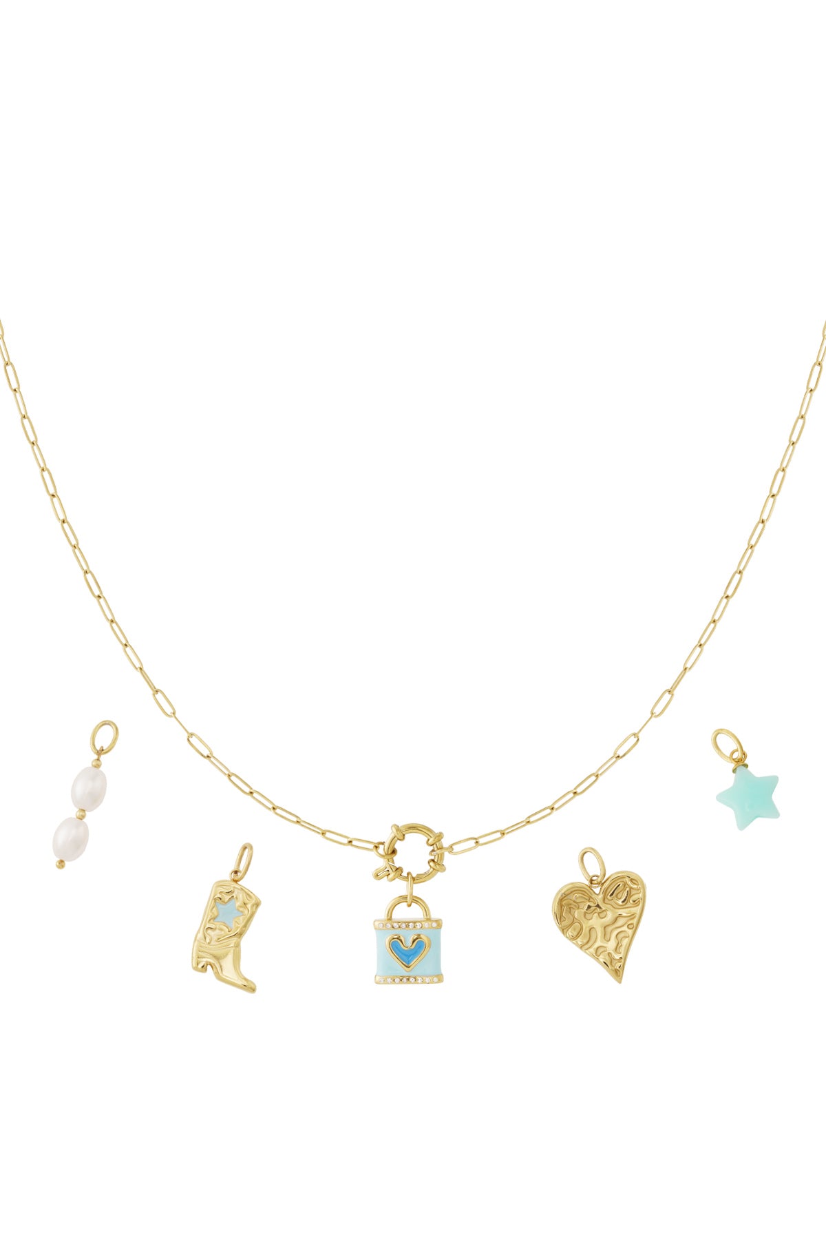Blaue Herz-DIY-Halskette