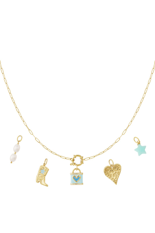 Blaue Herz-DIY-Halskette