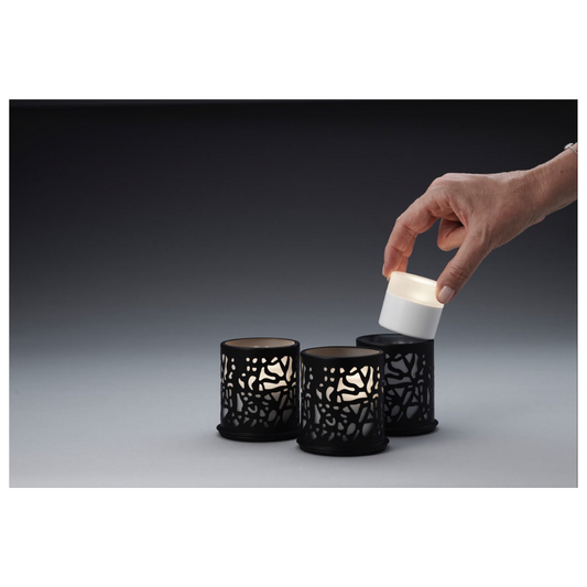 Kerzenhalter aus Metall, 75x75 mm, mit Twine-Dekor - Modernes Design | Packung (1 Stück)