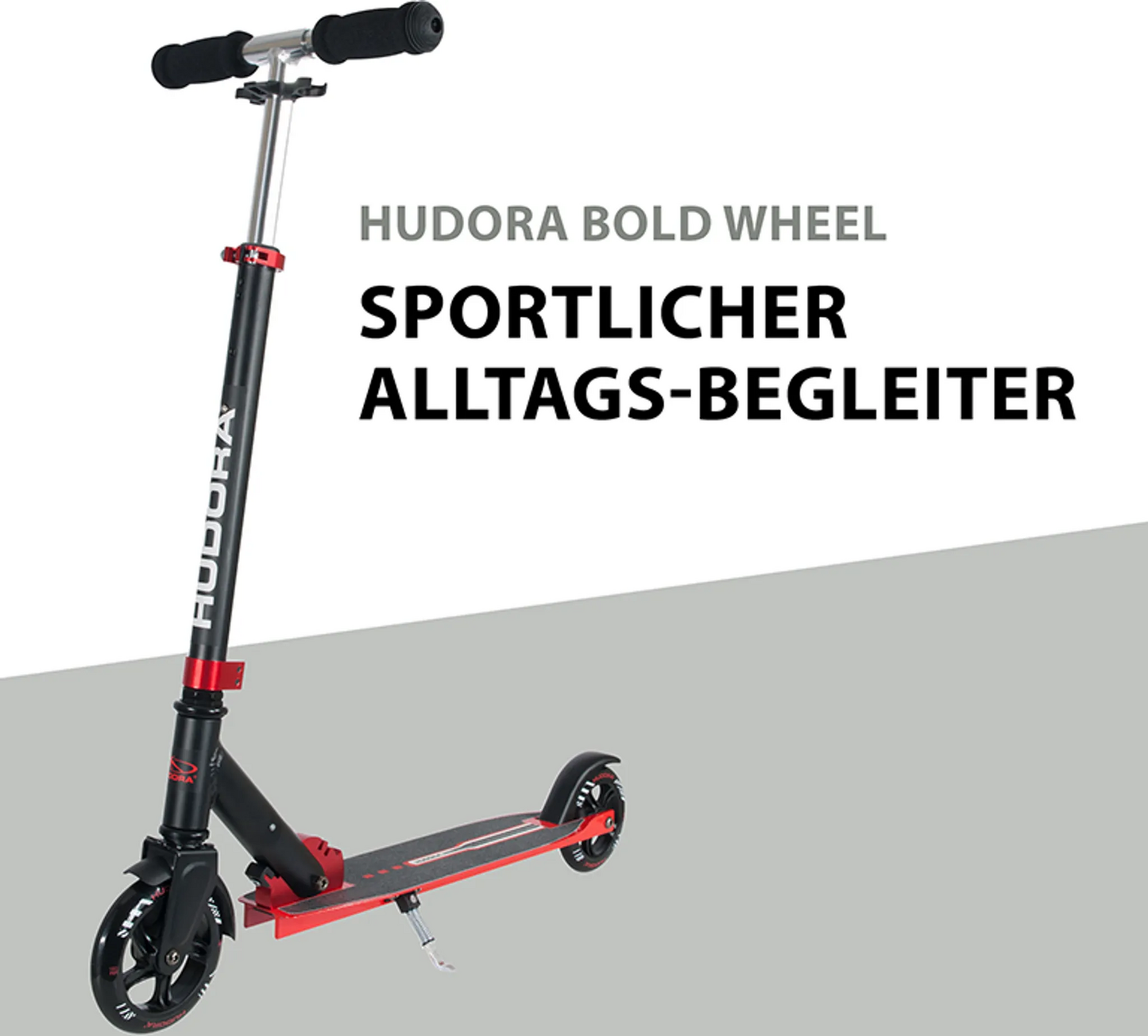 B-lager Hudora Bold Wheel L vespuhjól sparkvepu borgarvespu rauður vespuaukabúnaður