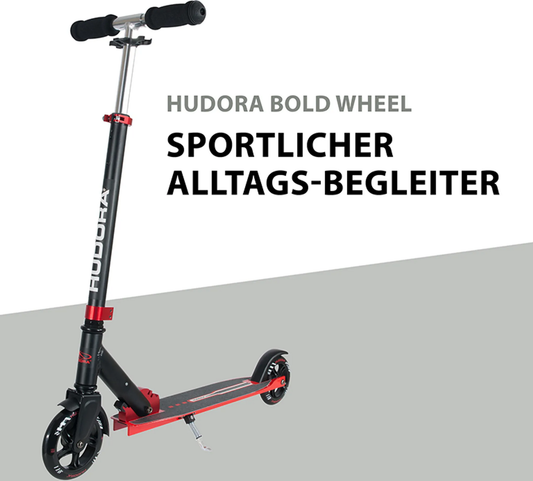 B-lager Hudora Bold Wheel L vespuhjól sparkvepu borgarvespu rauður vespuaukabúnaður