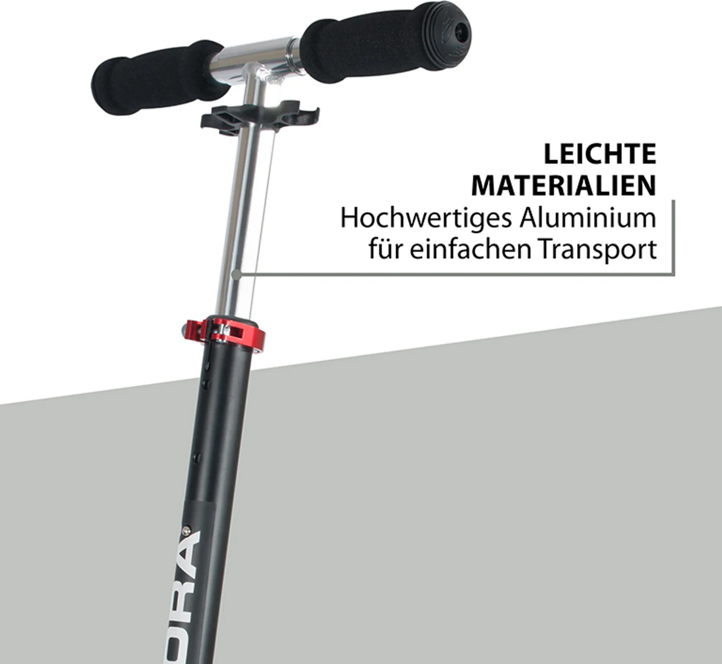 B-lager Hudora Bold Wheel L vespuhjól sparkvepu borgarvespu rauður vespuaukabúnaður