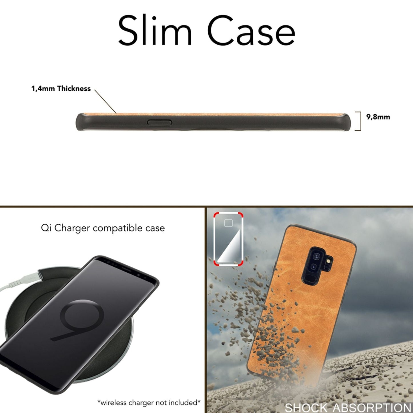 Samsung Galaxy S9 Plus gervileðurhulstur frá NALIA, þunnt verndandi símahulstur