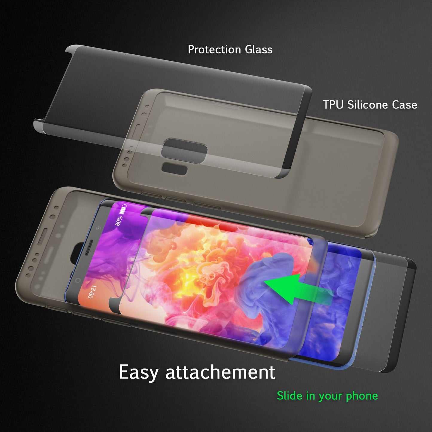 NALIA 360 Grad Handy Hülle für Samsung Galaxy S9, Full Cover Case Silikon Bumper