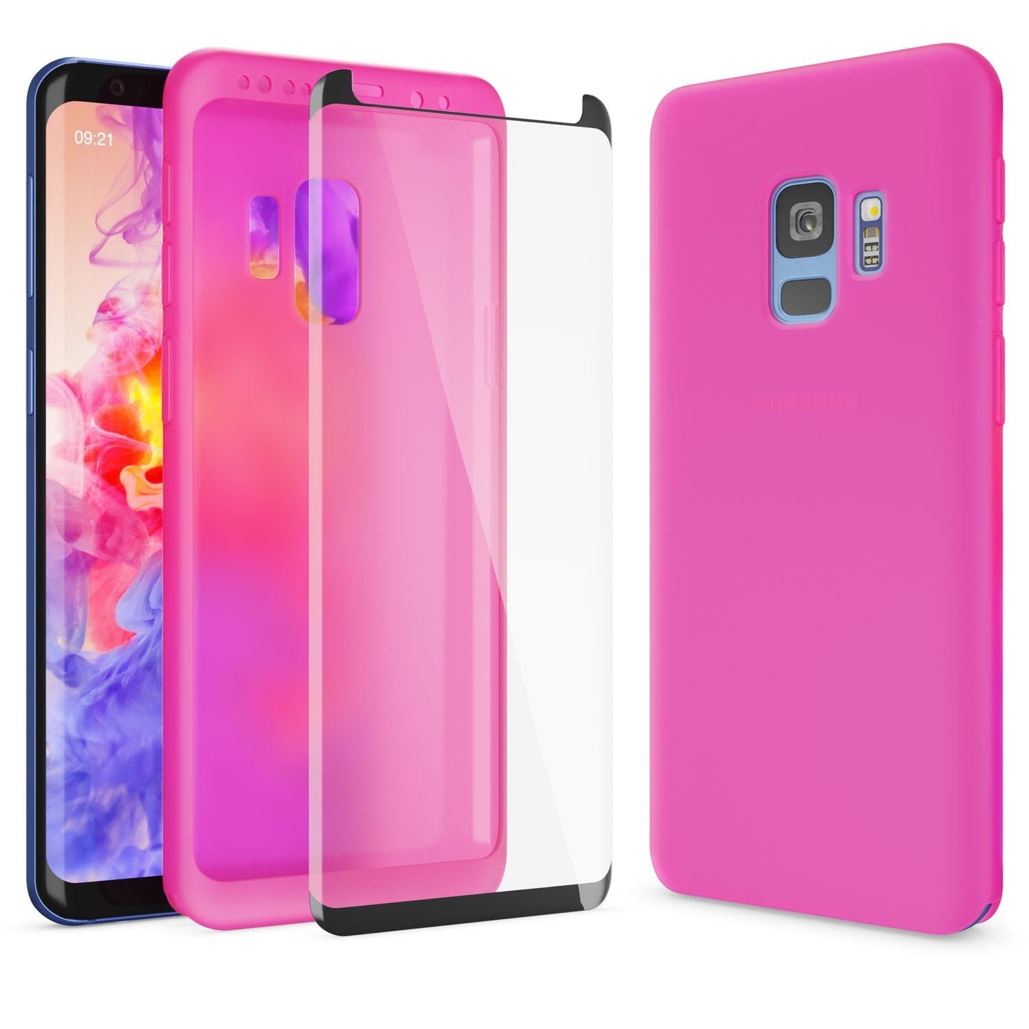 NALIA 360 Grad Handy Hülle für Samsung Galaxy S9, Full Cover Case Silikon Bumper