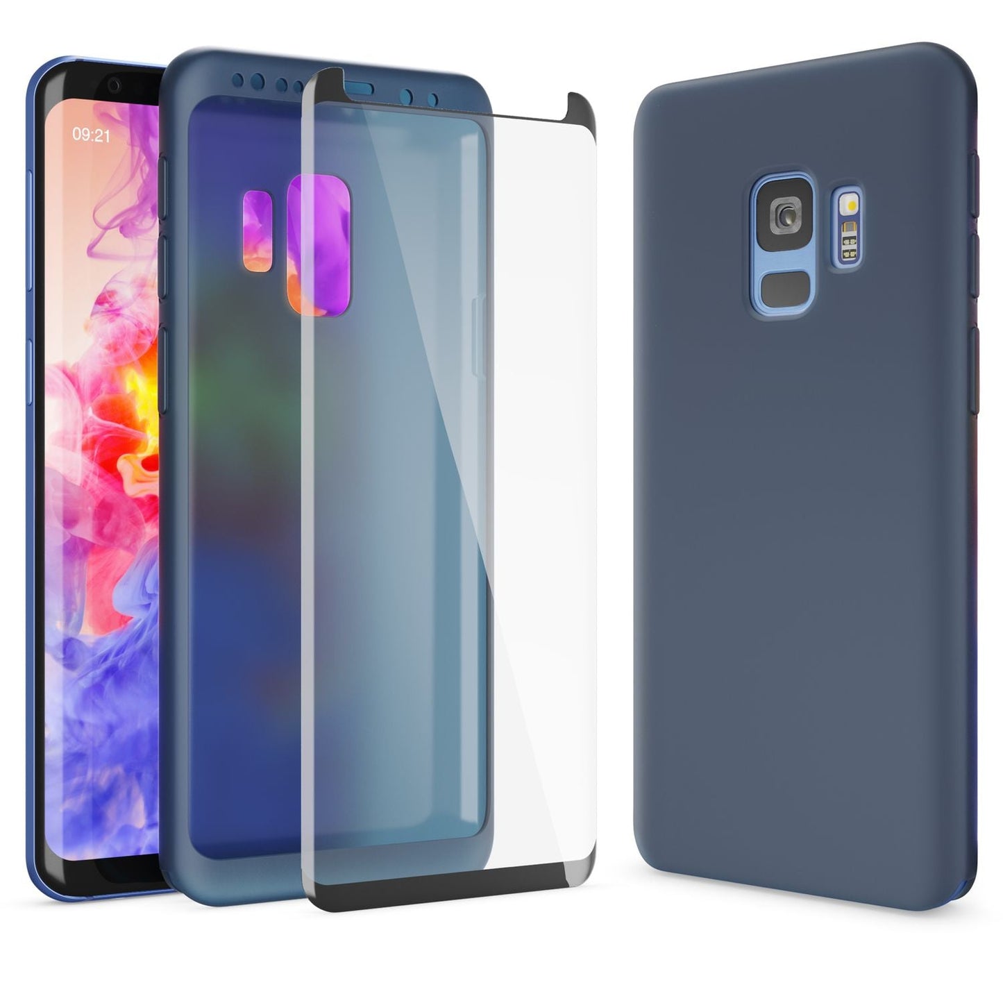 NALIA 360 Grad Handy Hülle für Samsung Galaxy S9, Full Cover Case Silikon Bumper