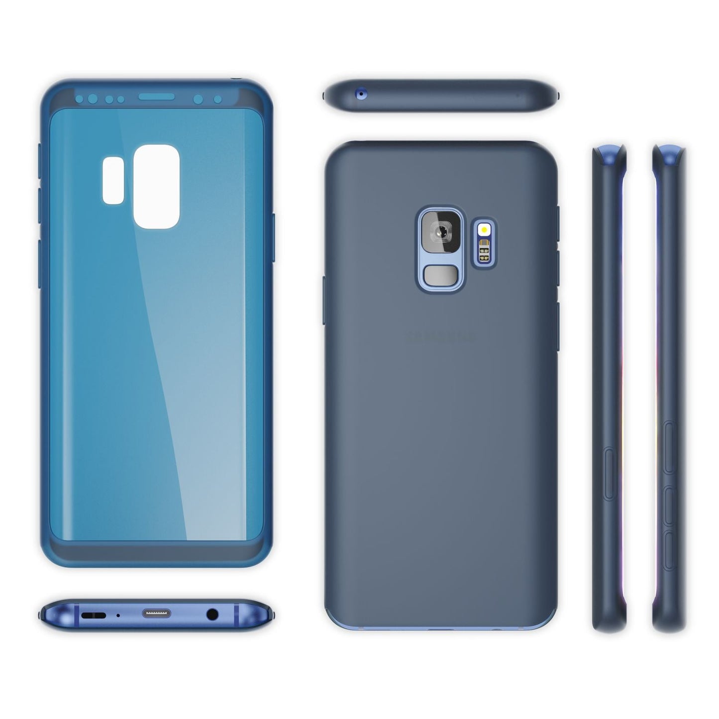 NALIA 360 Grad Handy Hülle für Samsung Galaxy S9, Full Cover Case Silikon Bumper