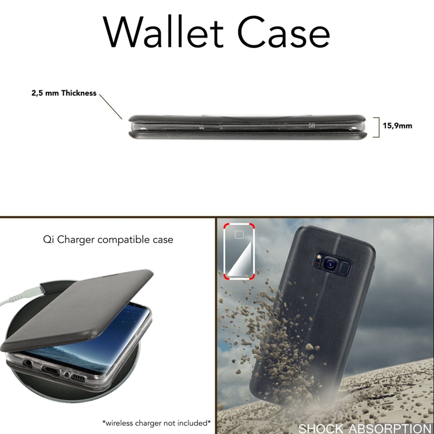 Samsung Galaxy S8 Flip Case by NALIA, Slim Phone Case Flip Case with Magnet