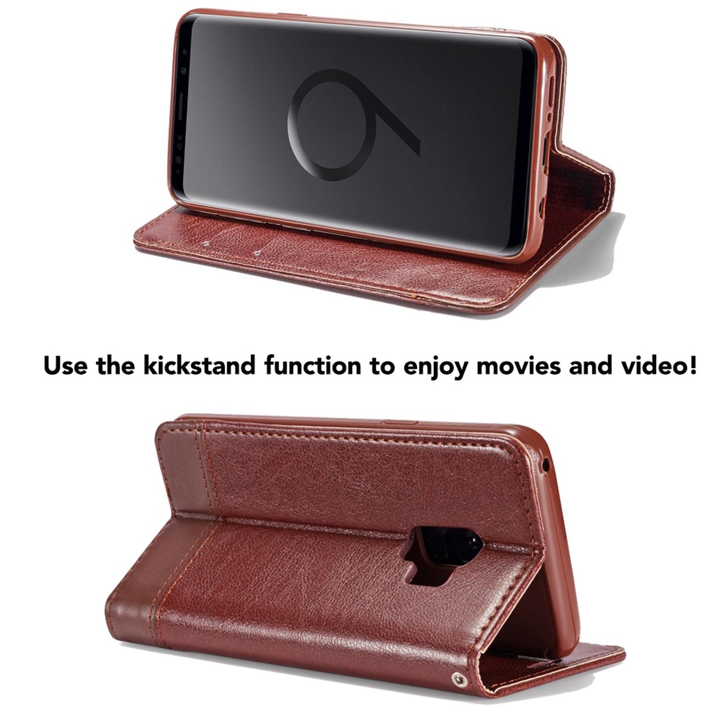 Samsung Galaxy S9 Plus Klapp Hülle von NALIA, Handy Flip Case Kunstleder Cover