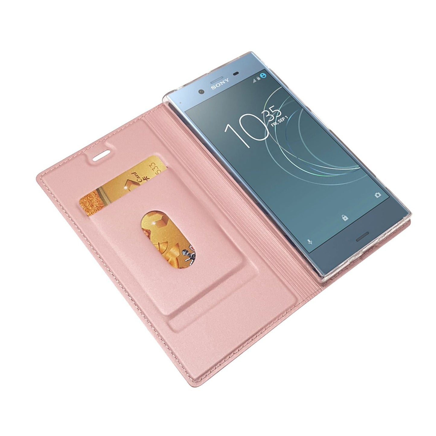 Sony Xperia XZ1 Flip hulstur frá NALIA, Þunnt standandi símahulstur sem verndar