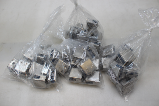 Glerhaldarar úr ryðfríu stáli af B-flokki, glerklemmur, sviga, glerfestingar, 45x45 mm, 40 stykki