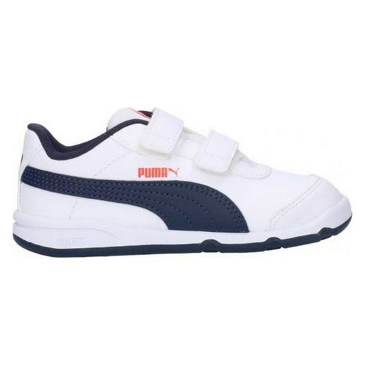 Puma STEPFLEEX children's sports shoes in blue and white