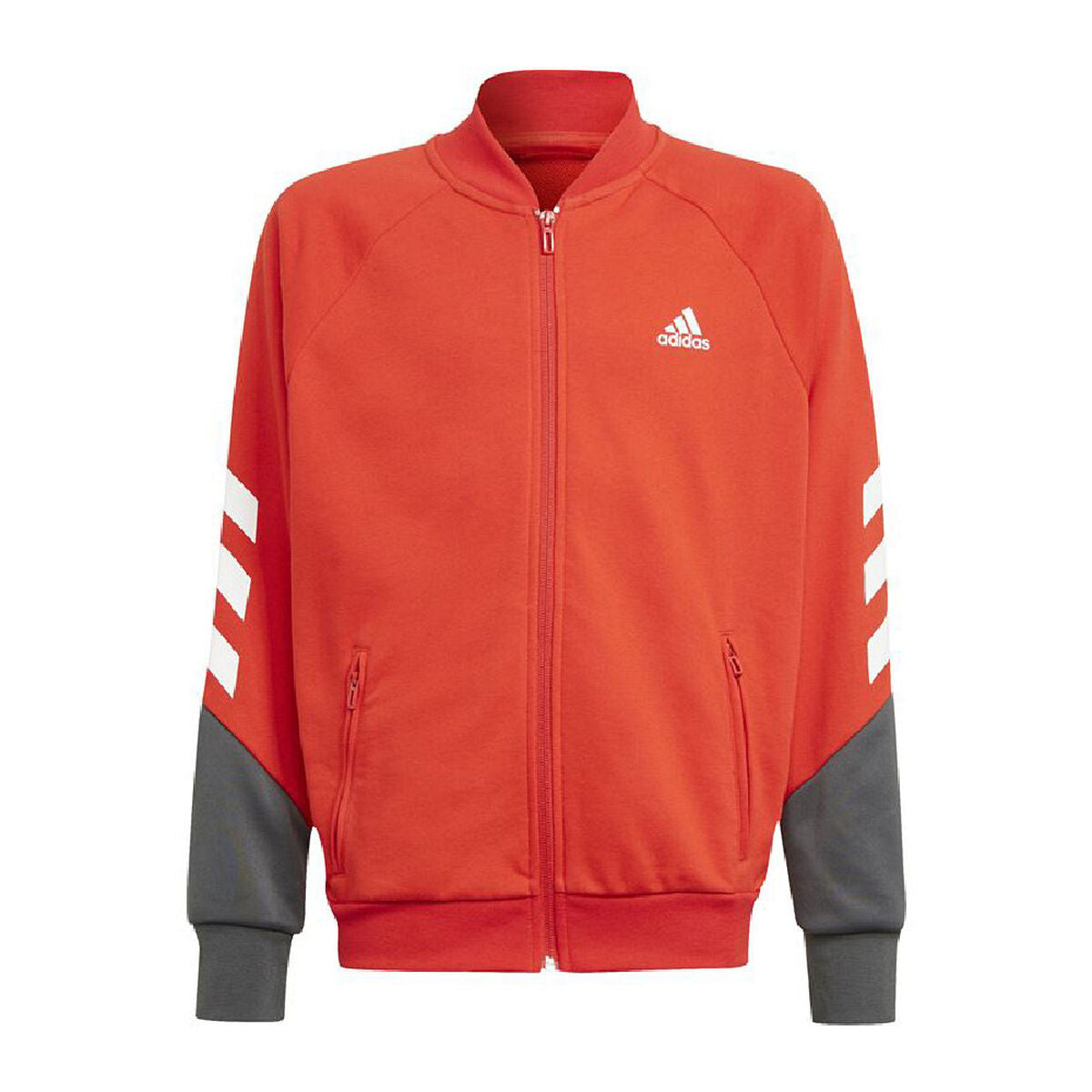 Adidas Training XFG 3 Stripes Kinder-Trainingsanzug in Rot und Dunkelgrau