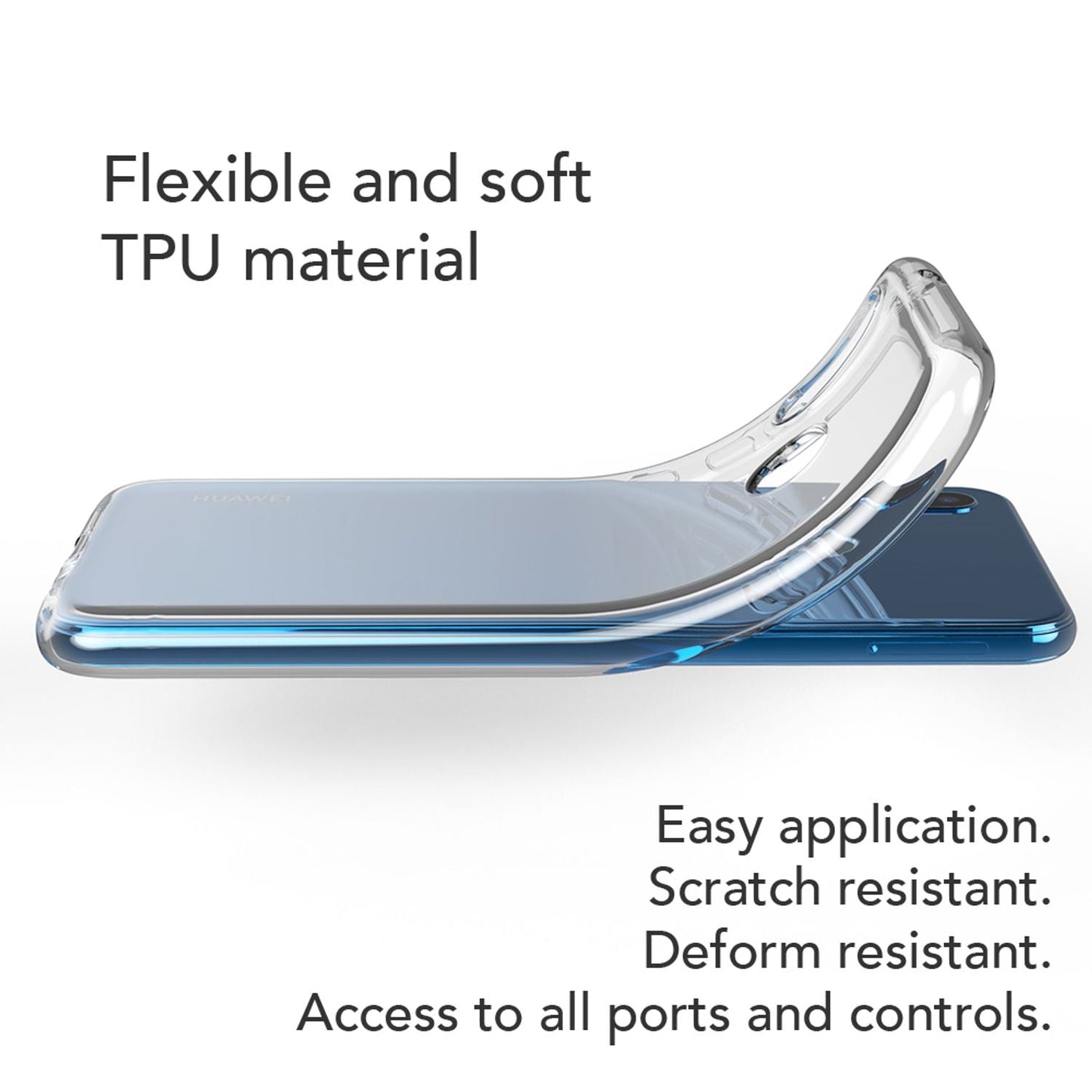 Huawei P20 Lite hulstur frá NALIA, þunnt sílikonhlífðarhulstur