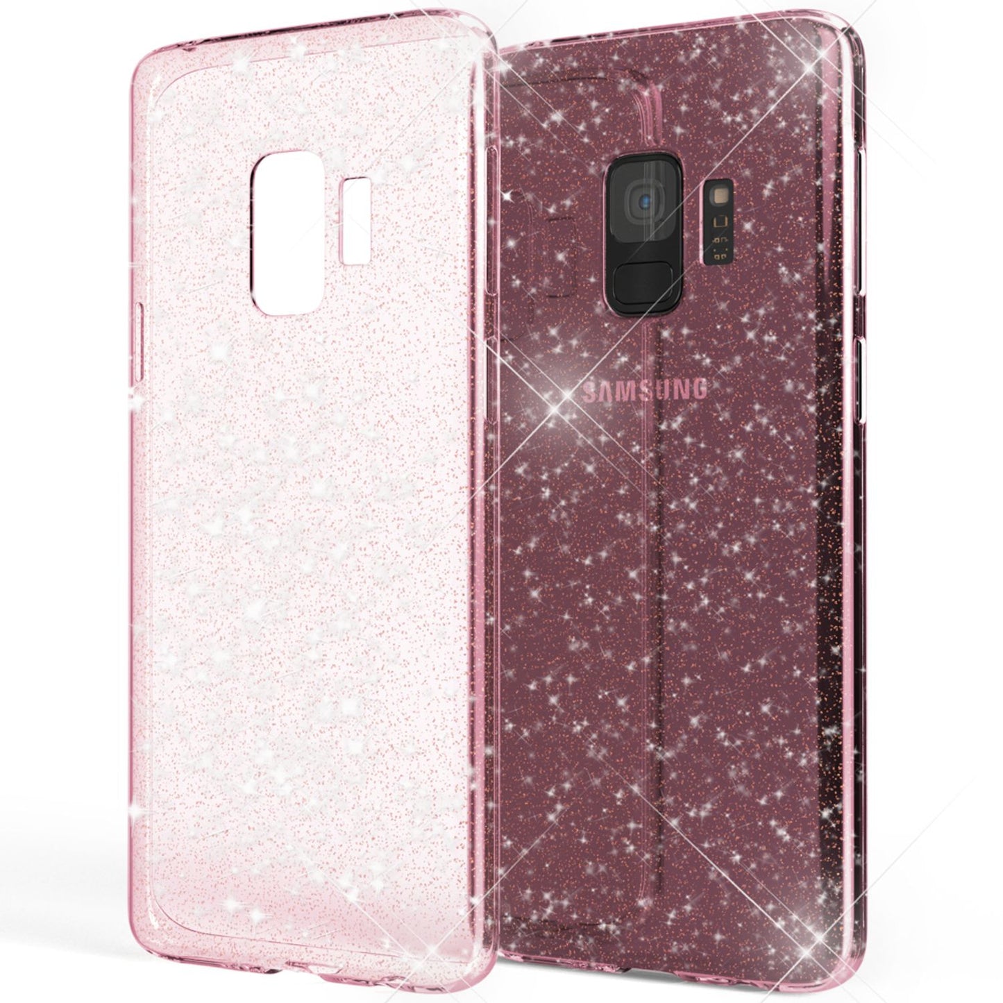 NALIA Glitter Phone Case for Samsung Galaxy S9, Glitter Silicone Case Cover