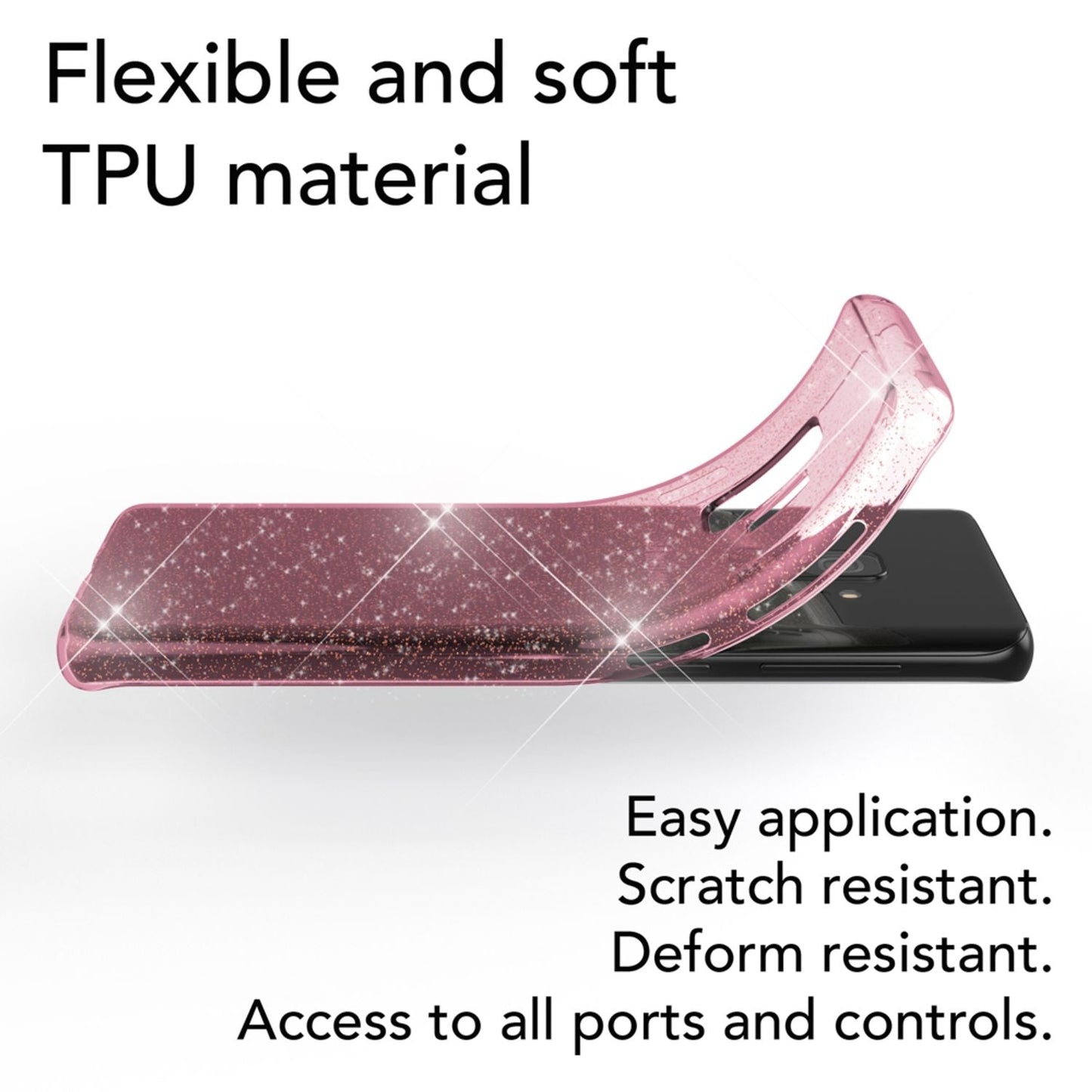 NALIA Glitter Phone Case for Samsung Galaxy S9, Glitter Silicone Case Cover