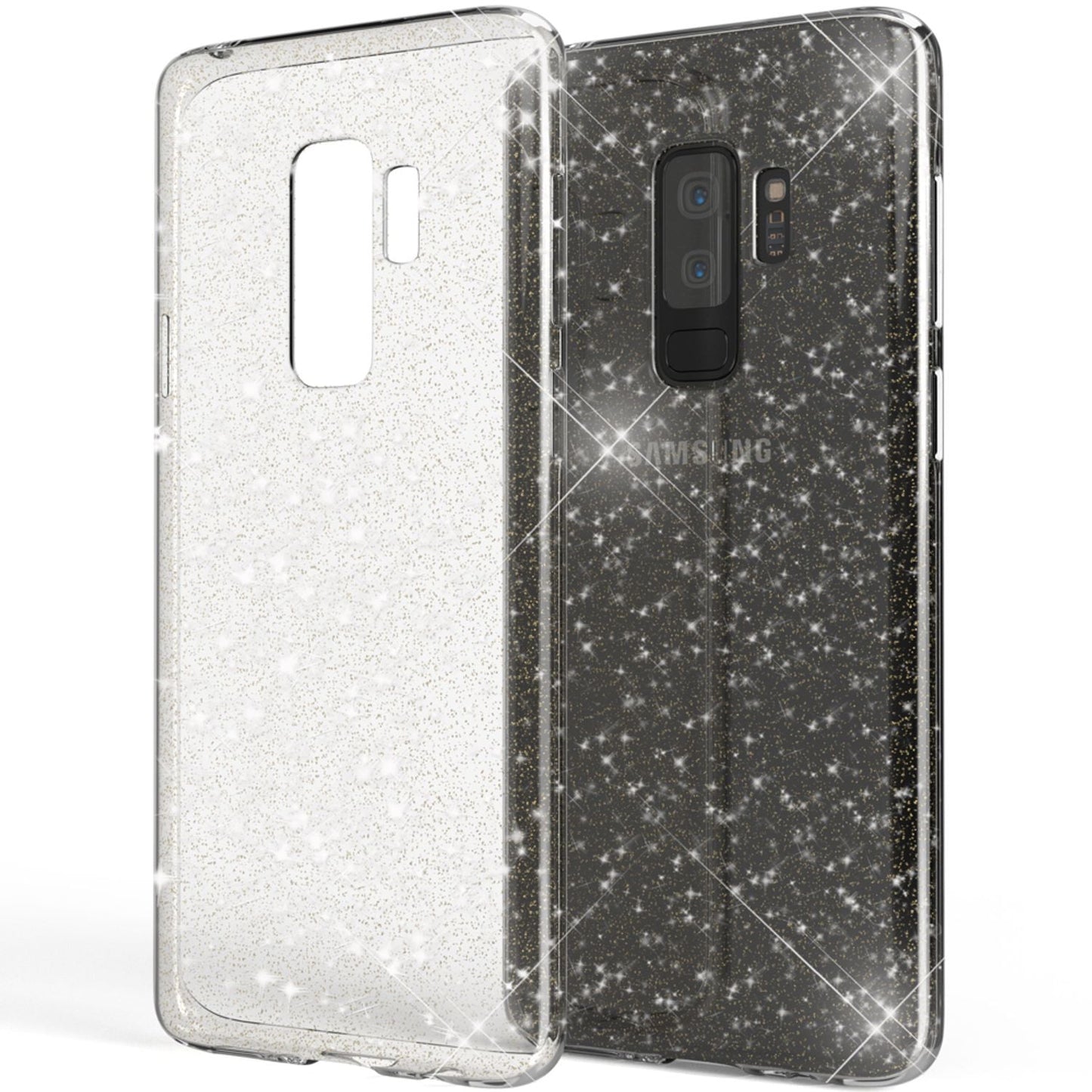 NALIA Glitter Handy Hülle für Samsung Galaxy S9 Plus Glitzer Cover Silikon Case