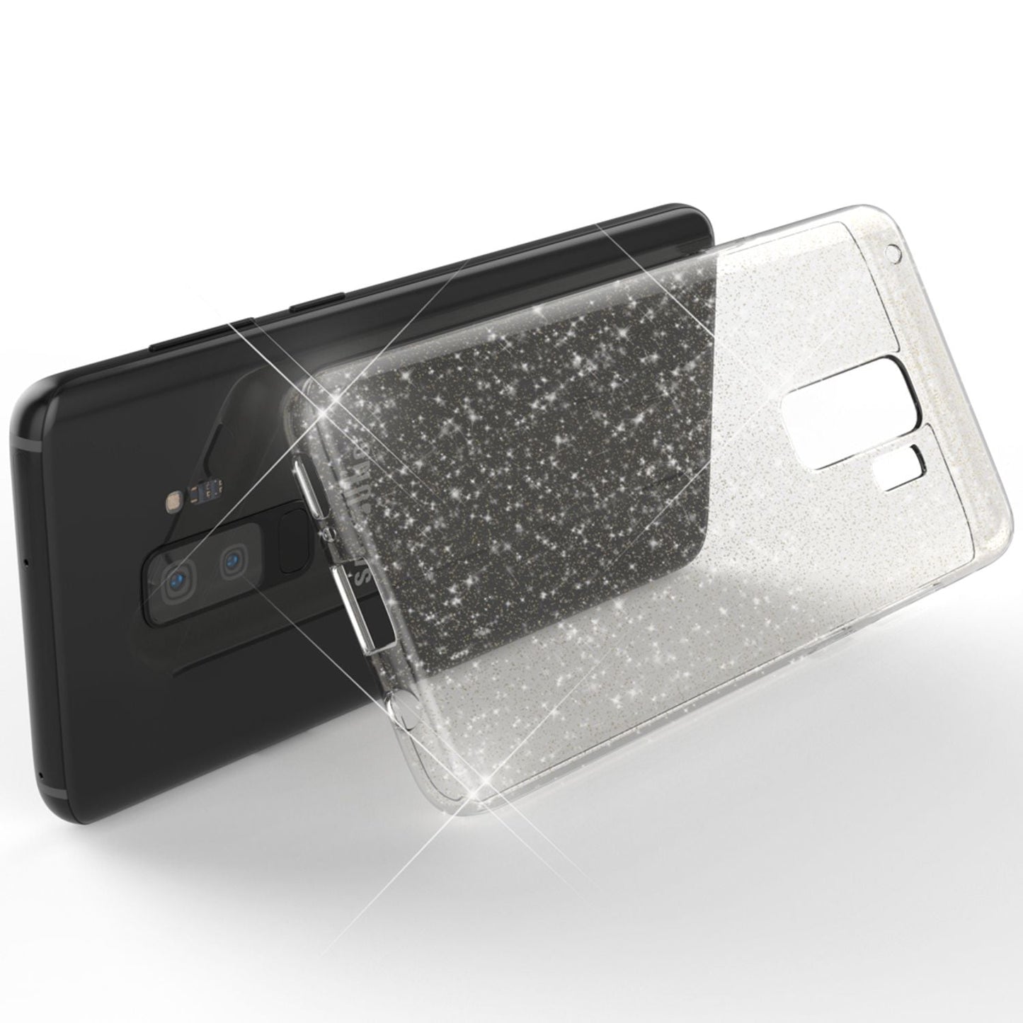 NALIA Glitter Handy Hülle für Samsung Galaxy S9 Plus Glitzer Cover Silikon Case