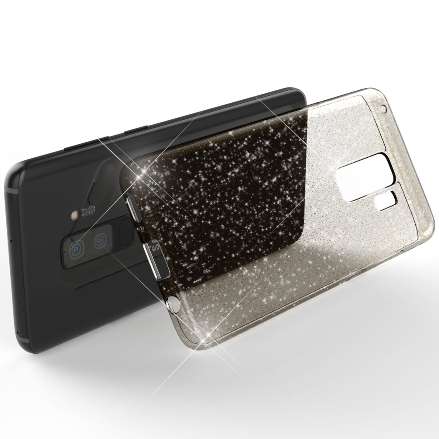 NALIA Glitter Handy Hülle für Samsung Galaxy S9 Plus Glitzer Cover Silikon Case
