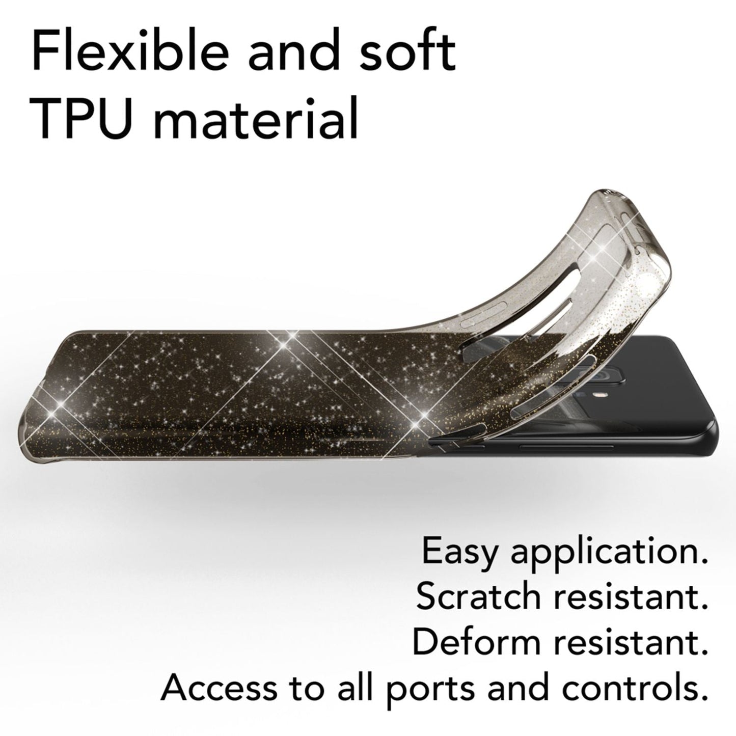 NALIA Glitter Handy Hülle für Samsung Galaxy S9 Plus Glitzer Cover Silikon Case