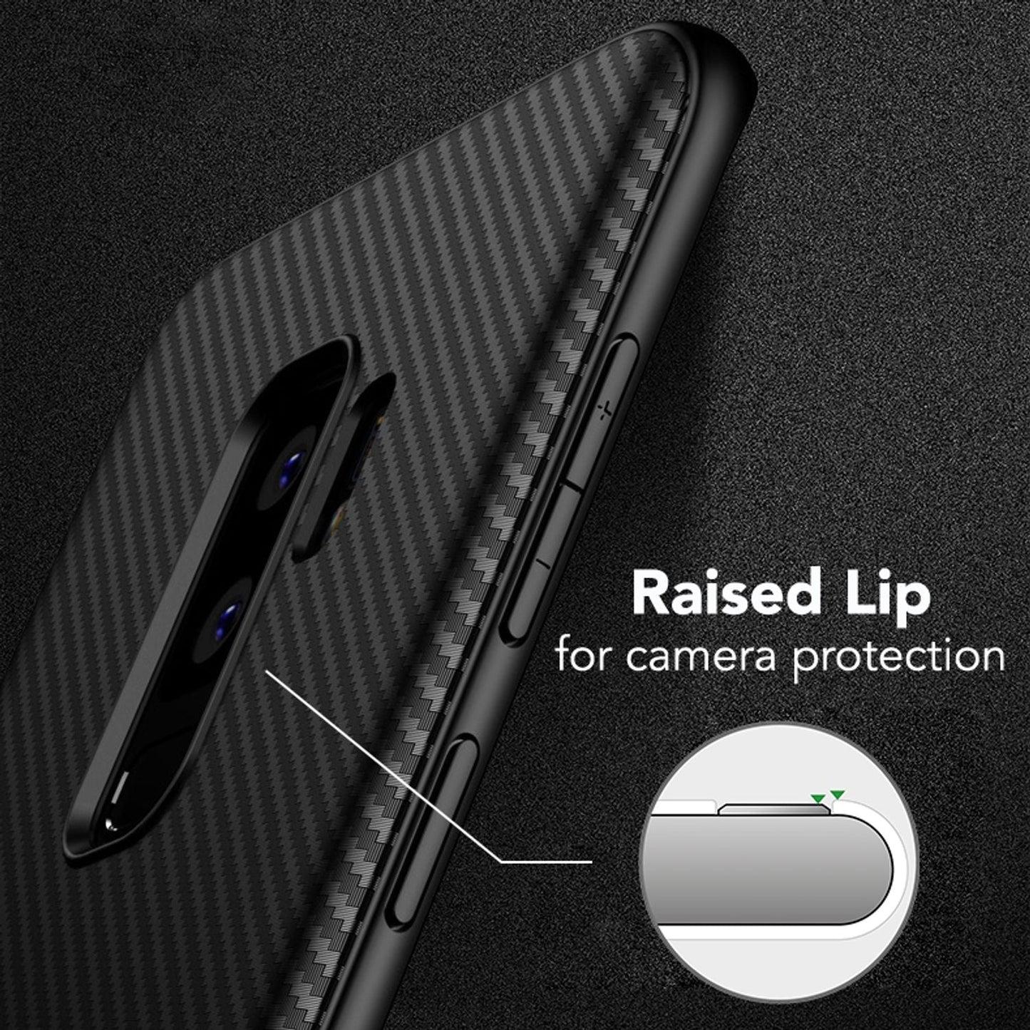 Samsung Galaxy S9 Plus símahulstur frá NALIA, sílikonhulstur með kolefnisútliti