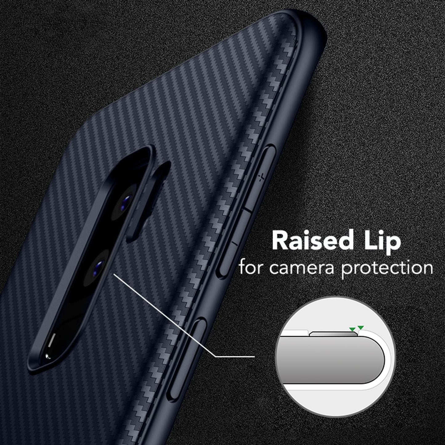 Samsung Galaxy S9 Plus símahulstur frá NALIA, sílikonhulstur með kolefnisútliti