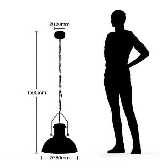 B-stock Lindby Freitjof hanging light hanging light lamp light IP20 black/matt nickel 