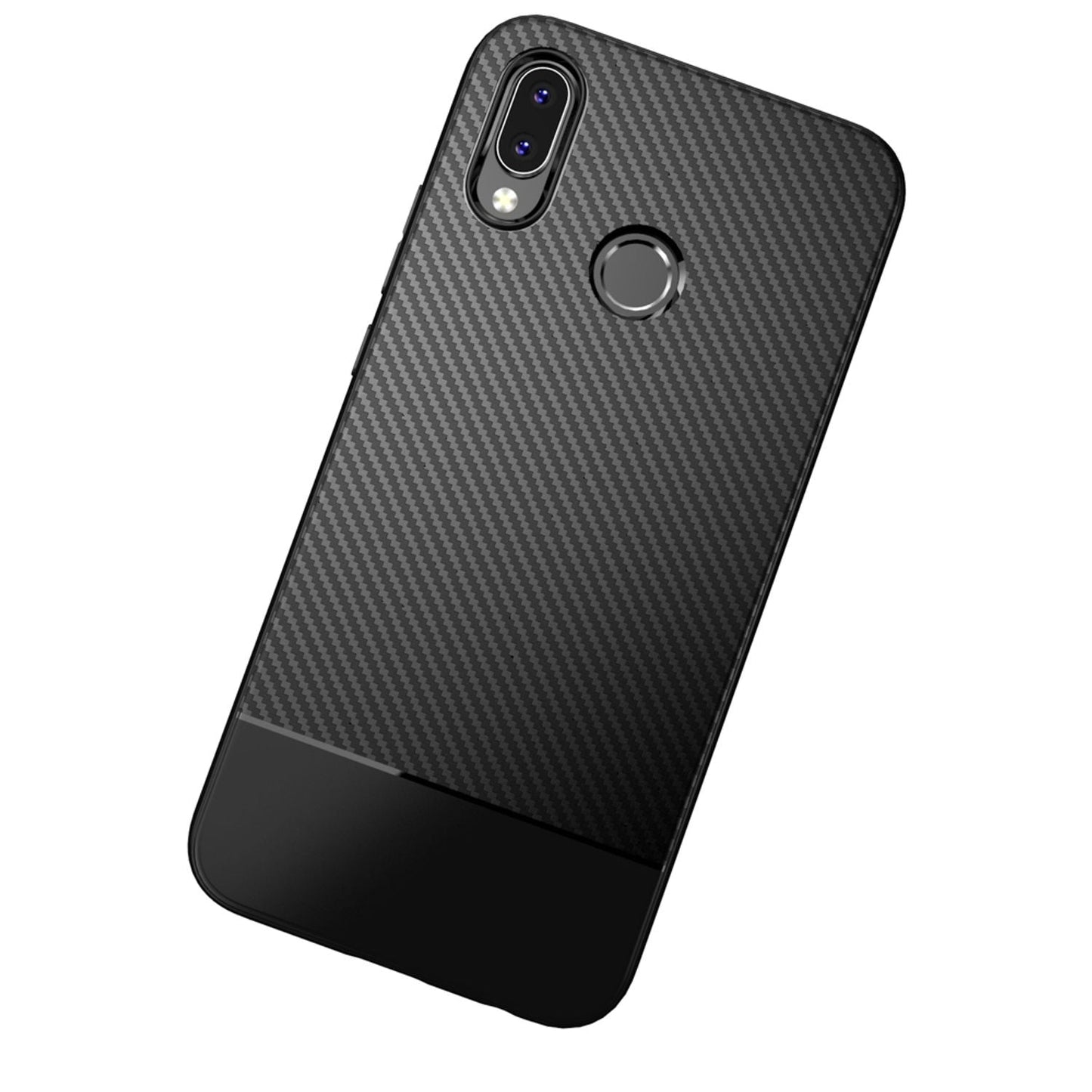 Huawei P20 Lite Phone Case by NALIA, Slim Soft Silicone Case, Thin Carbon Look