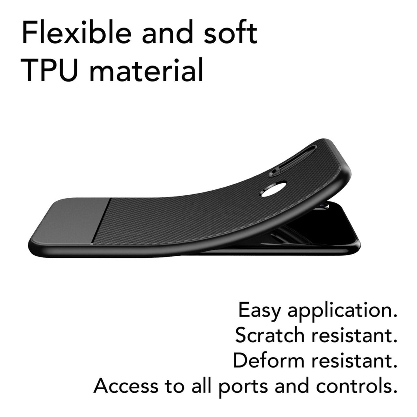 Huawei P20 Lite Phone Case by NALIA, Slim Soft Silicone Case, Thin Carbon Look