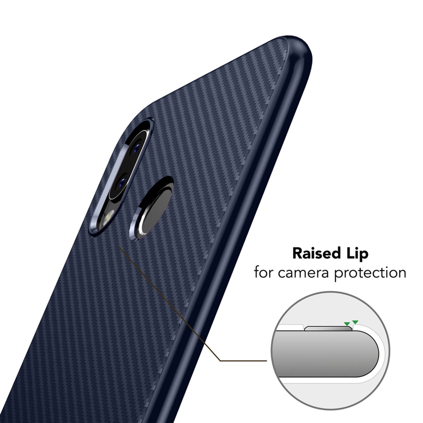 Huawei P20 Lite Phone Case by NALIA, Slim Soft Silicone Case, Thin Carbon Look