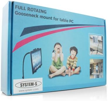 System-S Universal Tisch Halterung Schwanenhal Schraubklemmen Haltearm Befestigung (Tisch, Bettkante u.a.) für Tablet PC eBook Reader in Schwarz