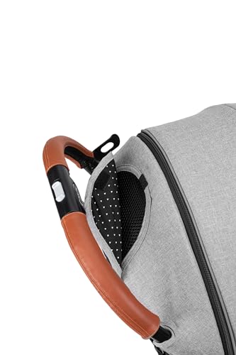 MoMi ESTELLE barnavagn fyrir börn frá 6 mánaða aldri (allt að 15 kg), samanbrjótanleg barnavagn með 5 punkta öryggisbelti, innkaupakörfu með útfellanlegri virkni, sjónaukahandfangi