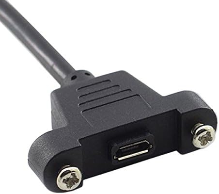 SYSTEM-S Micro USB Panel Mount Micro USB Stecker zu Micro USB Buchse mit Screw Nuts 50cm