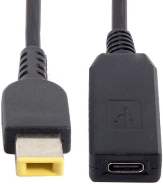 SYSTEM-S USB 3.1 snúra 23 cm Type C kvenkyns í rétthyrndan 11,0 x 5,0 mm karlkyns