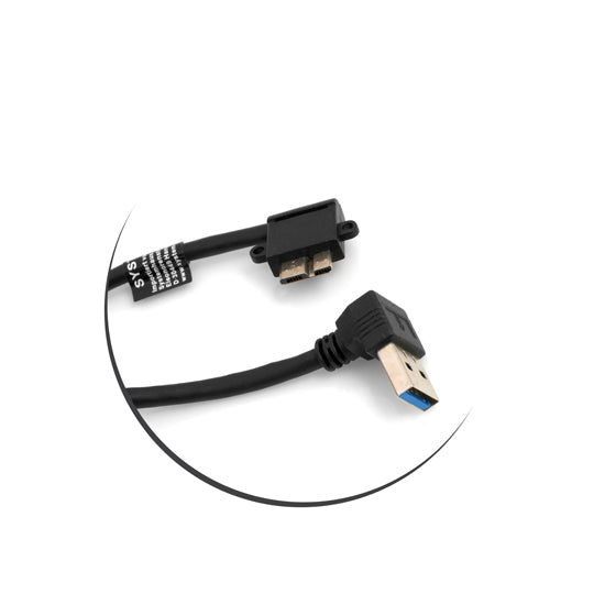 SYSTEM-S Micro USB 3.0 snúra 90° rétt hornrétt við USB Type A 3.0 upp á við, 27 cm