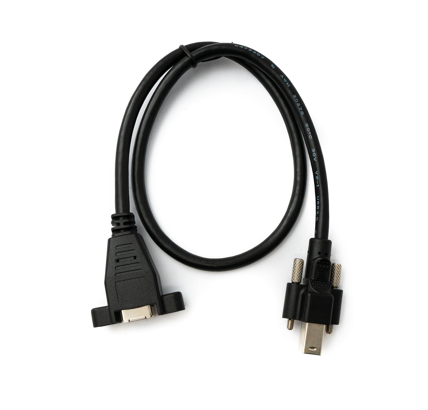 SYSTEM-S USB 3.0 cable 50 cm type B male to female screw in black