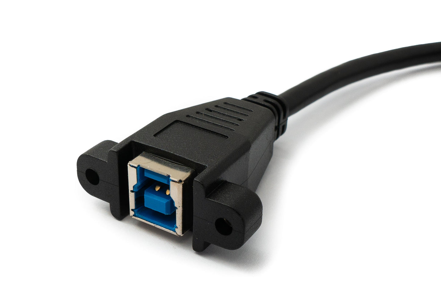 SYSTEM-S USB 3.0 cable 50 cm type B male to female screw in black