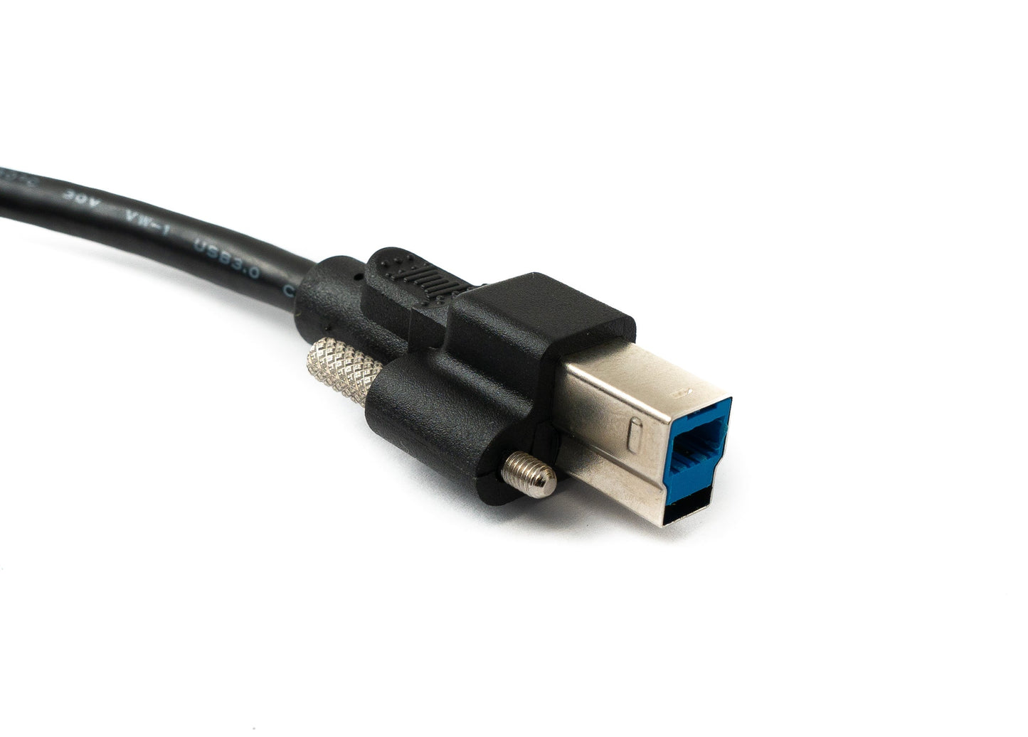 SYSTEM-S USB 3.0 cable 50 cm type B male to female screw in black