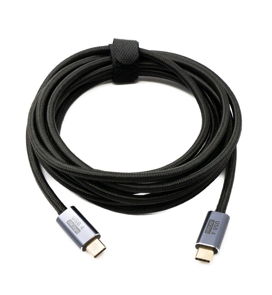 SYSTEM-S USB4 USB Kabel 300 cm Typ C Stecker zu Stecker 20 Gbit/s USB 4.0 geflochten Schwarz