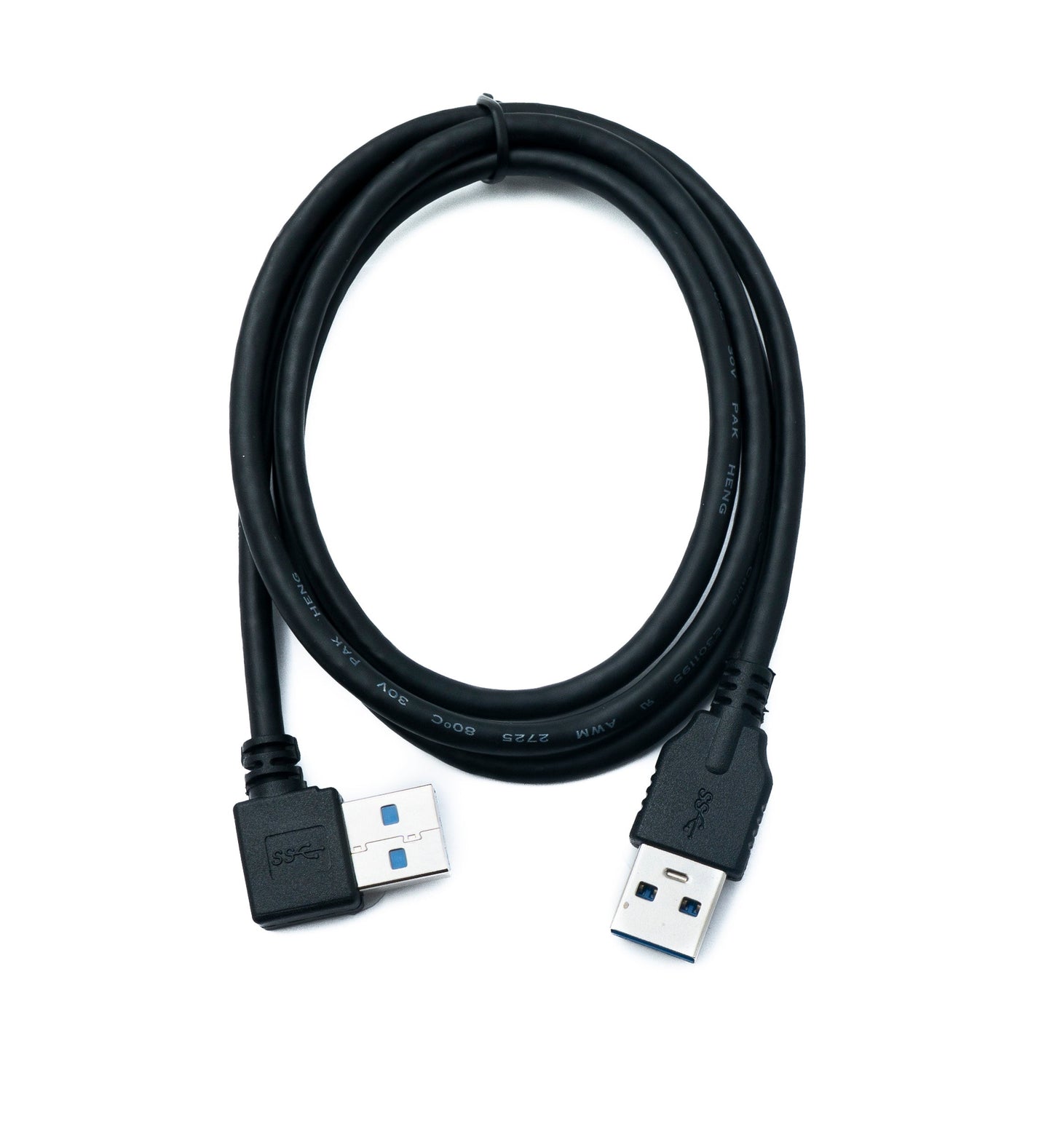 SYSTEM-S USB 3.0 snúra 100 cm Tegund A karlkyns í karlkyns millistykki, svart