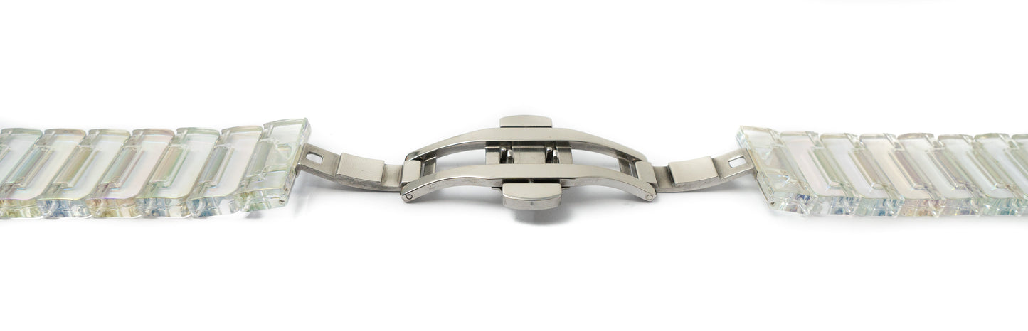 SYSTEM-S Armband 20 mm aus PC für Samsung Galaxy Watch 5 4 Smartwatch in Transparent Bunt