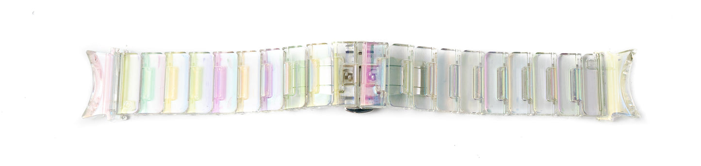 SYSTEM-S Armband 20 mm aus PC für Samsung Galaxy Watch 5 4 Smartwatch in Transparent Bunt