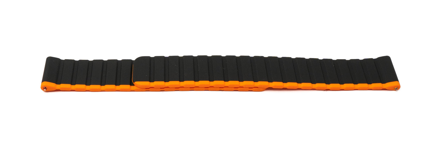 SYSTEM-S Armband 20 mm aus Silikon magnetisch für Samsung Galaxy Watch 5 4 in Orange