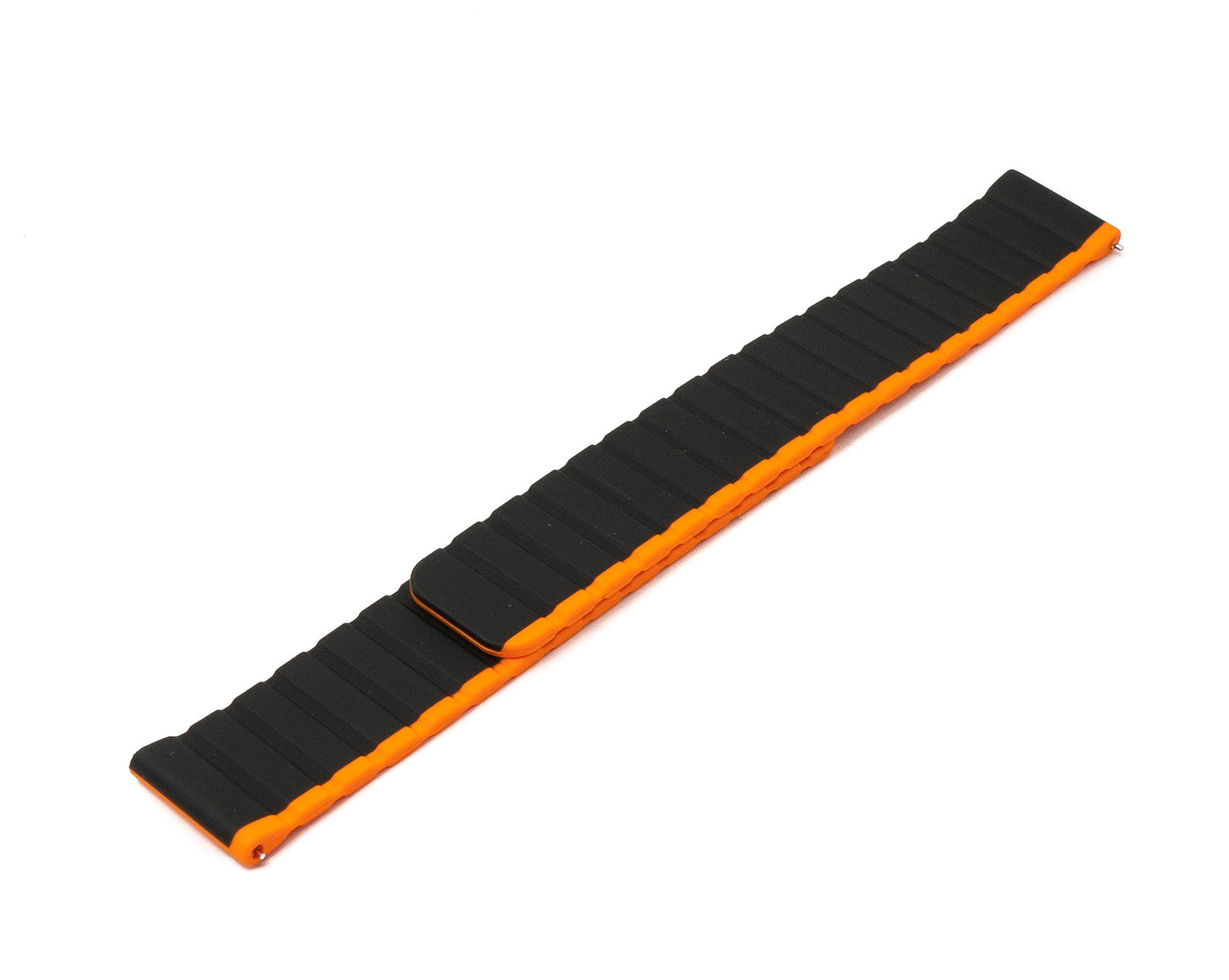 SYSTEM-S Armband 20 mm aus Silikon magnetisch für Samsung Galaxy Watch 5 4 in Orange