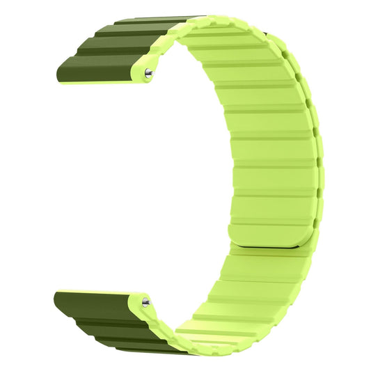 SYSTEM-S 20 mm silicone magnetic strap for Samsung Galaxy Watch 5 4 in green
