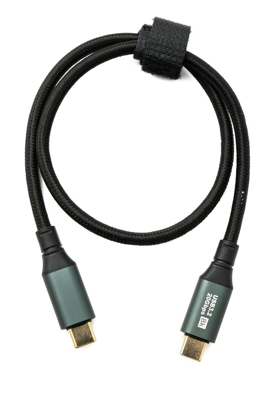 SYSTEM-S USB 3.2 Gen 2 8K 50 cm Kabel Typ C Stecker zu Stecker geflochten 20 Gbit/s 100 W kompatibel für iPhone 15